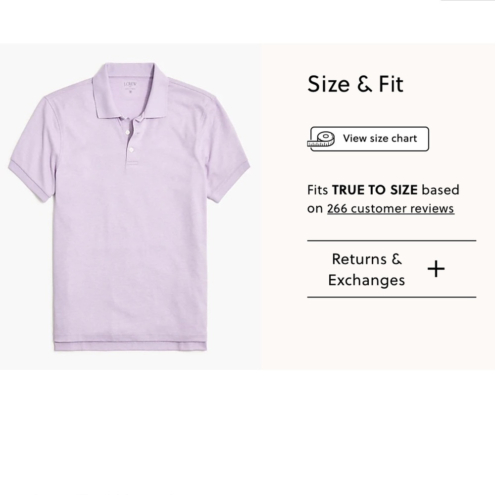 EUC J crew Soft-touch polo shirt lilac purple Sz M customer return - Picture 2 of 7